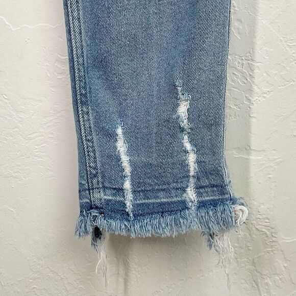 Hollister Blue Destroyed High Rise Super Skinny Crop Denim Jeans 3R - Picture 2 of 7